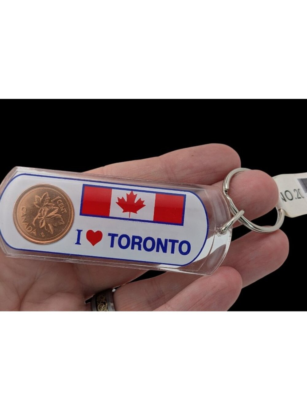 Retro Canada Lucky Penny Toronto Souvenir Keychain Canadian Coin Maple Leaf